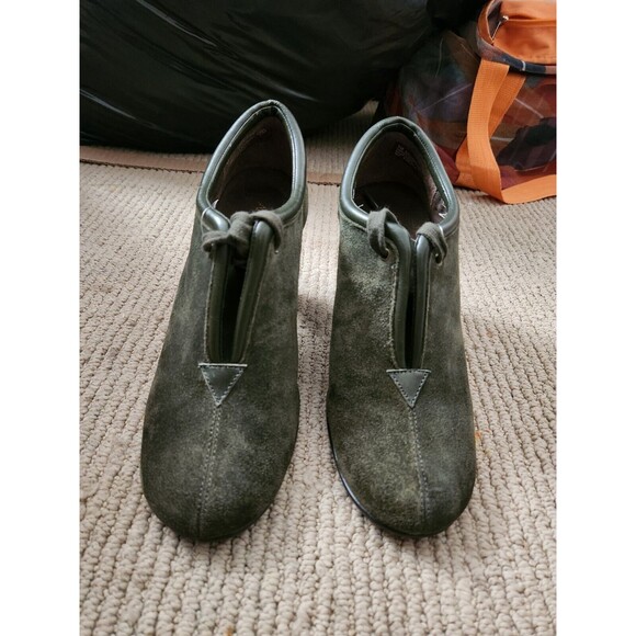 Aerosoles Women's Role Reversal Bootie Heel Green Suede Oxford Style Size 7 - Picture 10 of 14